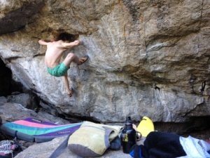 Ondra in beast mode.  He was screaming so loud children on the trail far below were probably scared for their lives!